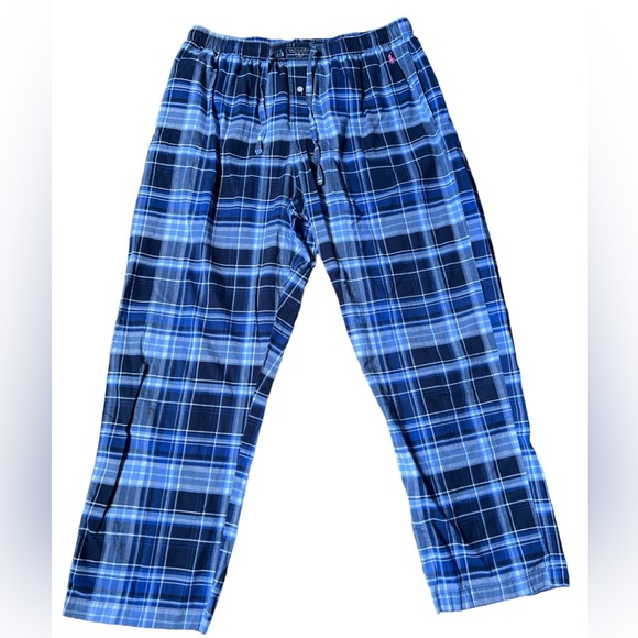Ralph Lauren Men's Big & Tall Light Weight Pajama Pants Blue Size 12-14